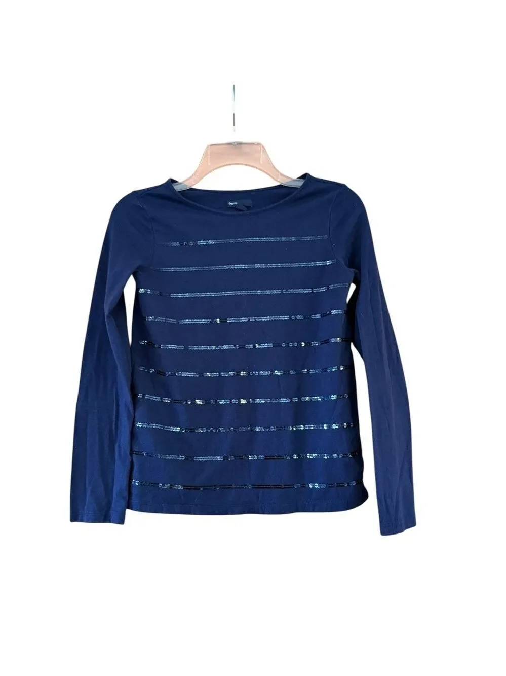 GAP Dark Blue Sequin Long Sleeve Top